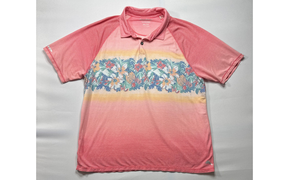 Tommy Bahama Islandzone Men's Short Sleeve Pink Floral Print Polo Shirt‎ - XXL
